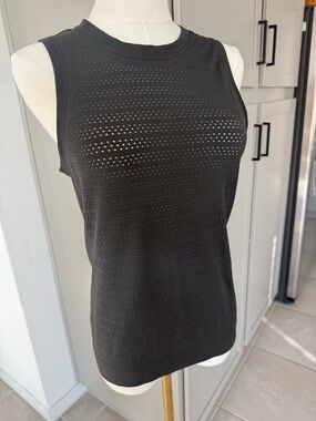 Lululemon Black Perforated Mesh Sleeveless Tank Top